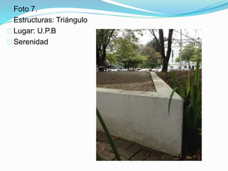 Foto 7.
Estructuras: Triángulo
Lugar: U.P.B
Serenidad
 