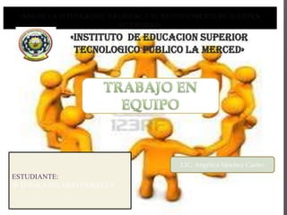 «INSTITUTO DE EDUCACION SUPERIOR
               TECNOLOGICO PUBLICO LA MERCED»




                                 LIC. Angélica Sánchez Castro
ESTUDIANTE:
 DAVILA HILARIO FIORELLA
 