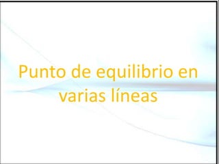 Punto de equilibrio en
varias líneas
 