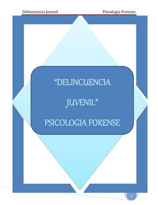 Delincuencia Juvenil Psicología Forense
1
“DELINCUENCIA
JUVENIL”
PSICOLOGIA FORENSE
 