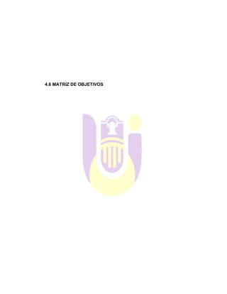 4.6 MATRIZ DE OBJETIVOS
 