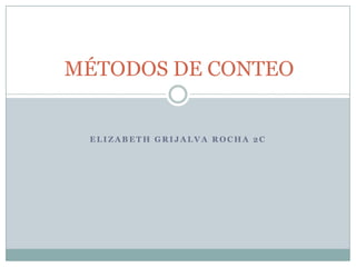 MÉTODOS DE CONTEO


 ELIZABETH GRIJALVA ROCHA 2C
 