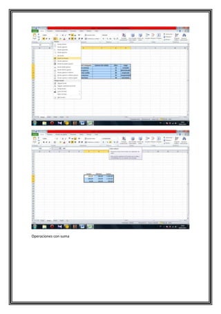 Operaciones con suma

 