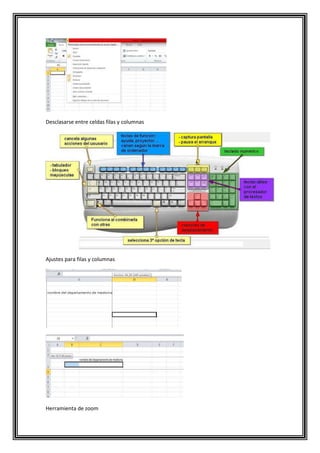 Desclasarse entre celdas filas y columnas

Ajustes para filas y columnas

Herramienta de zoom

 