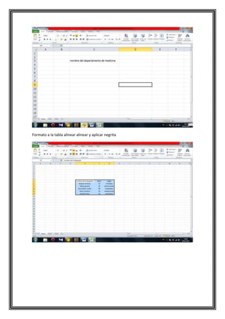 Formato a la tabla alinear alinear y aplicar negrita

 