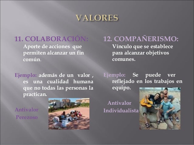 Valores y Antivalores