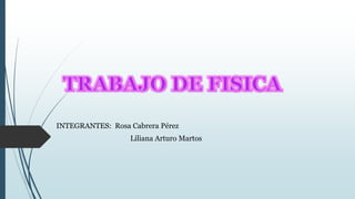 INTEGRANTES: Rosa Cabrera Pérez
Liliana Arturo Martos
 