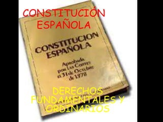 CONSTITUCIÓN 
ESPAÑOLA 
DERECHOS 
FUNDAMENTALES Y 
ORDINARIOS 
 