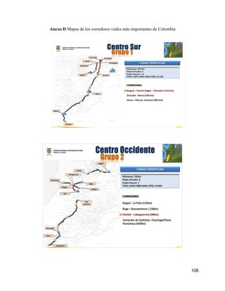 106
Anexo D Mapas de los corredores viales más importantes de Colombia
 