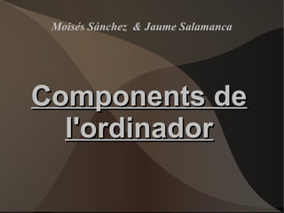 Moisés Sánchez & Jaume Salamanca
Components deComponents de
l'ordinadorl'ordinador
 