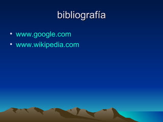 bibliografía www.google.com www.wikipedia.com 