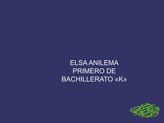 ELSA ANILEMA
PRIMERO DE
BACHILLERATO «K»
 