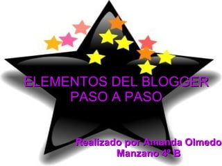 ELEMENTOS DEL BLOGGER PASO A PASO Realizado por Amanda Olmedo Manzano 4º B 