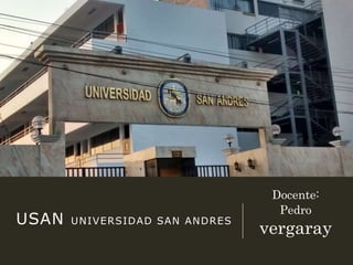 USAN UNIVERSIDAD SAN ANDRES
Docente:
Pedro
vergaray
 