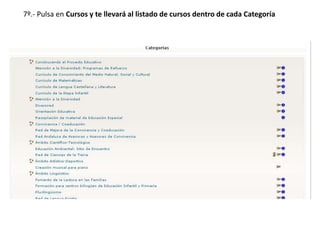 7º.- Pulsa en Cursos y te llevará al listado de cursos dentro de cada Categoría
 