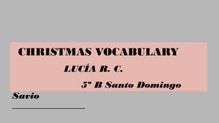 CHRISTMAS VOCABULARY
LUCÍA R. C.
5º B Santo Domingo
Savio
 