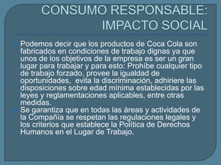 Responsabilidad social Coca Cola  PPT