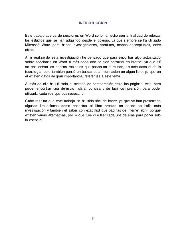 Trabajo de investigación acerca de word