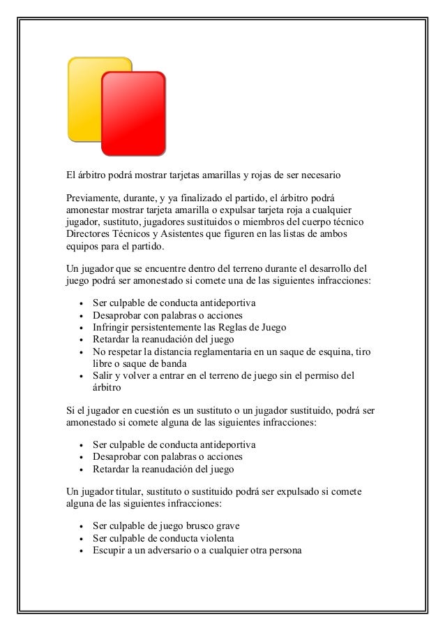Que Significa La Tarjeta Amarilla En Futbol - Para ...