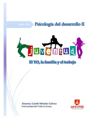 ABRIL 2015
Alumna: Lizeth Méndez Gálvez
Universidad del Valle la Grana
Psicología del desarrollo II
El YO, la familia y el trabajo
 