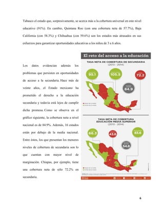 Resumen de la desigualdad educativa en México y el rezago escolar | PDF