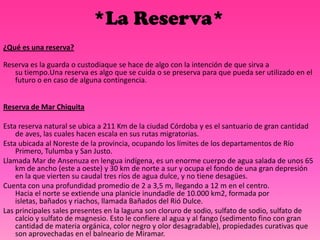 *La Reserva*
¿Qué es una reserva?

Reserva es la guarda o custodiaque se hace de algo con la intención de que sirva a
su t...