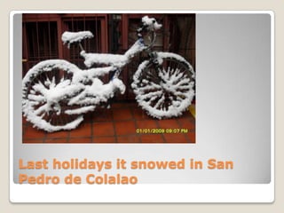 Last holidays it snowed in San Pedro de Colalao 