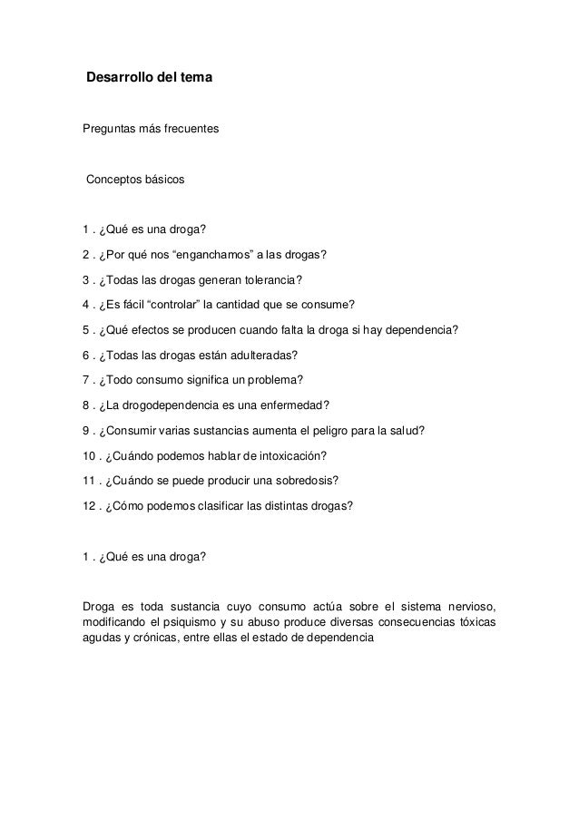 Trabajo De Las Drogas Word Fernanda