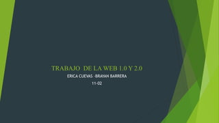 TRABAJO DE LA WEB 1.0 Y 2.0
ERICA CUEVAS –BRAYAN BARRERA
11-02
 