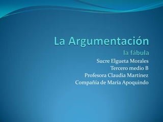 Sucre Elgueta Morales
              Tercero medio B
   Profesora Claudia Martínez
Compañía de María Apoquindo
 