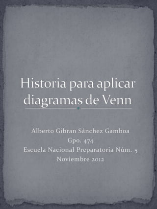 Alberto Gibran Sánchez Gamboa
              Gpo. 474
Escuela Nacional Preparatoria Núm. 5
          Noviembre 2012
 