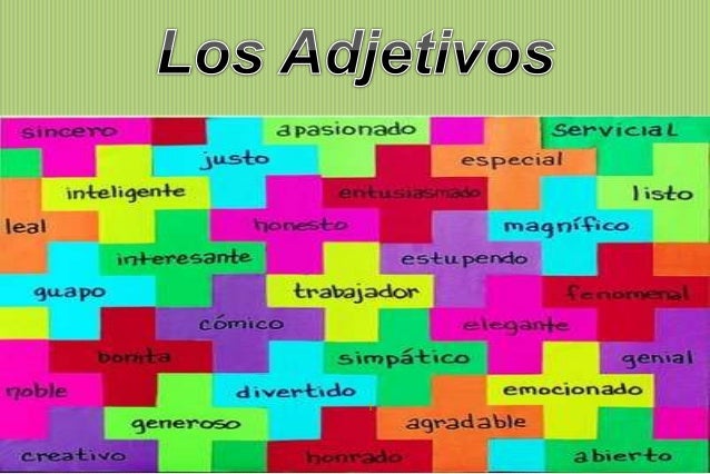 Trabajo de los adjetivos