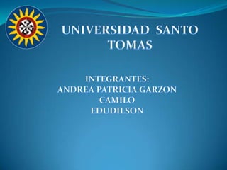 UNIVERSIDAD  SANTO TOMAS  INTEGRANTES: ANDREA PATRICIA GARZON CAMILO  EDUDILSON     