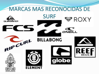 MARCAS MAS RECONOCIDAS DE
SURF
 