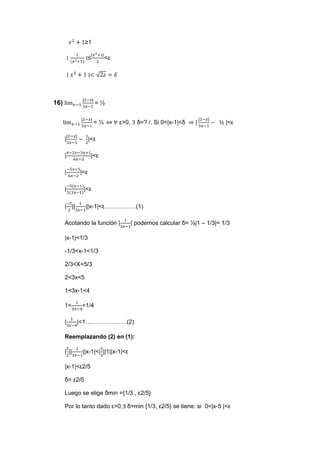 ejercicios de limites (matematica)