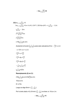ejercicios de limites (matematica)
