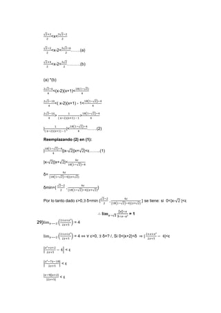 ejercicios de limites (matematica)