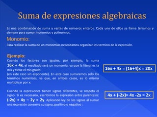 Expresiones Algebraicas y Factorizacion 