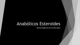 Anabólicos Esteroides
Efectos Negativos de los Esteroides
 