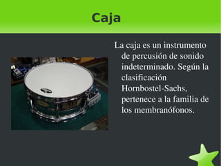 Triangulo El triángulo es un instrumento percutido de metal, perteneciente al grupo de los idiófonos, porque el sonido resultante es fruto de la vibración del metal tras ser golpeado con la baqueta. 