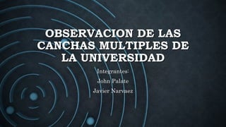 OBSERVACION DE LAS
CANCHAS MULTIPLES DE
LA UNIVERSIDAD
Integrantes:
John Palate
Javier Narvaez
 