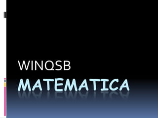 WINQSB
MATEMATICA
 