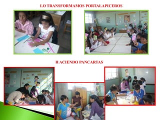 Aplicación de la Primera actividad del Programa de talleres “ERRES” en los estudiantes  del quinto grado de Educación primaria de la Institución Educativa Ricardo Palma nº 10223 – Chiclayo – 2010 “CHARLA INFORMATIVA ACERCA DE LAS TÉCNICAS DEL RECICLAJE”