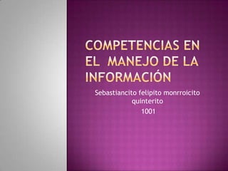 Competencias en el  manejo de la información Sebastiancito felipito monrroicito quinterito  1001 