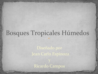 Diseñado por
Jean Carlo Espinoza
y
Ricardo Campos
Bosques Tropicales Húmedos
 