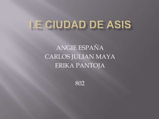 ANGIE ESPAÑA
CARLOS JULIAN MAYA
ERIKA PANTOJA
802
 