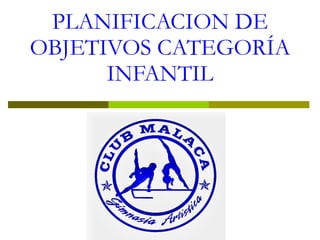 PLANIFICACION DE OBJETIVOS CATEGORÍA INFANTIL 
