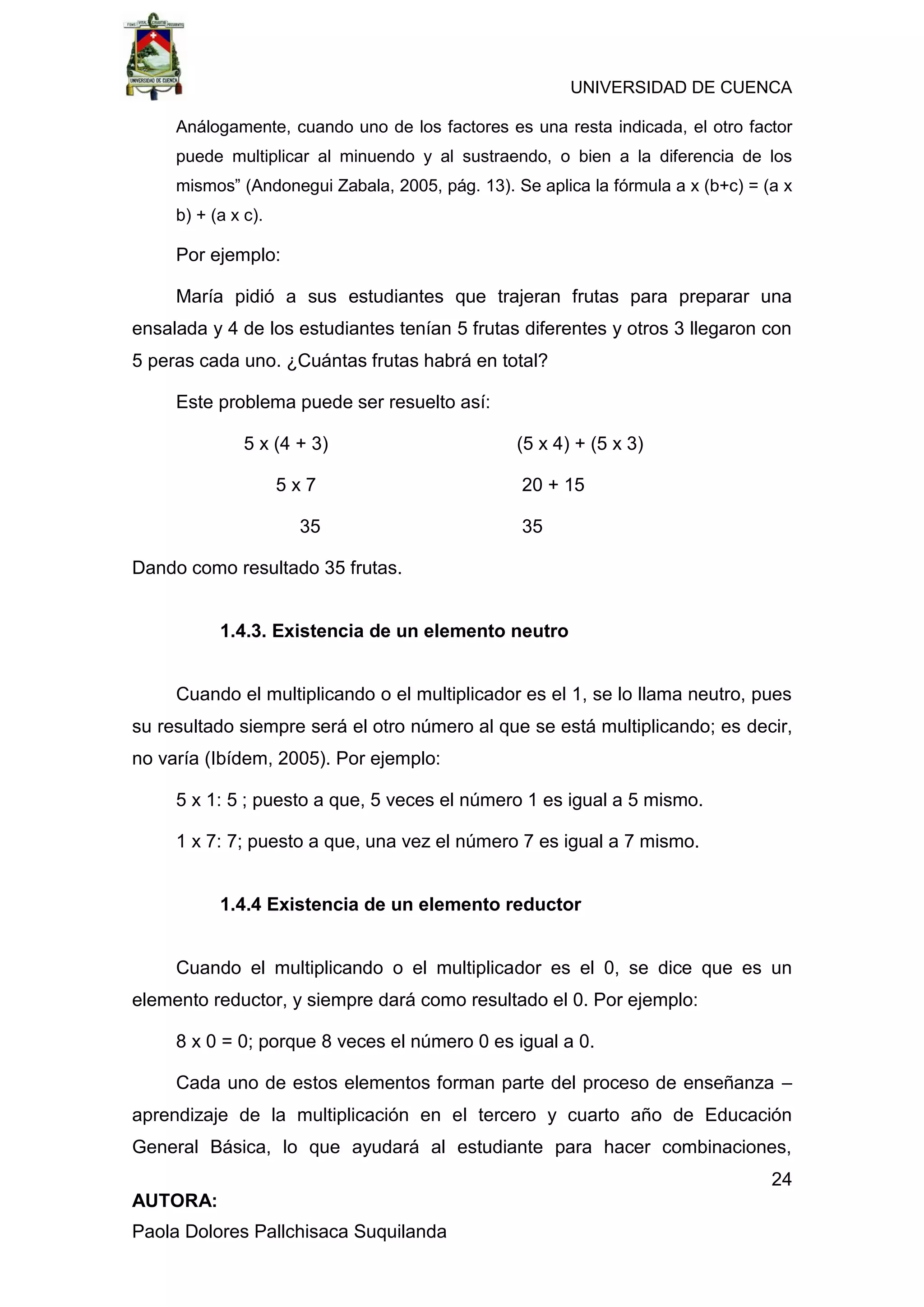 “Enseñanza de la multiplicación desde un enfoque constructivista en ...