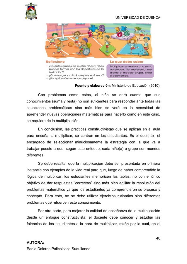 “Enseñanza de la multiplicación desde un enfoque constructivista en ...