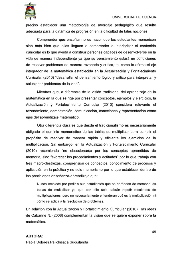 “Enseñanza de la multiplicación desde un enfoque constructivista en ...